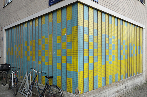 yellow and green tiles on the edge