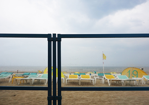 rainy day on the beach